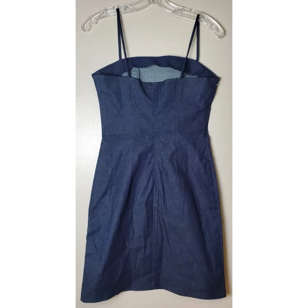 Vintage Paris‎ Blues Size 5 Denim Spaghetti Strap Short Dress Y2K 90's Babydoll
